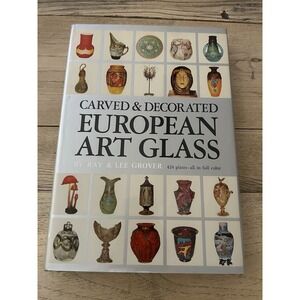 EUROPEAN ART GLASS RAY & LEE GROVER AUTHOR SIGNED CARVED & DECORATED BOOK Signed